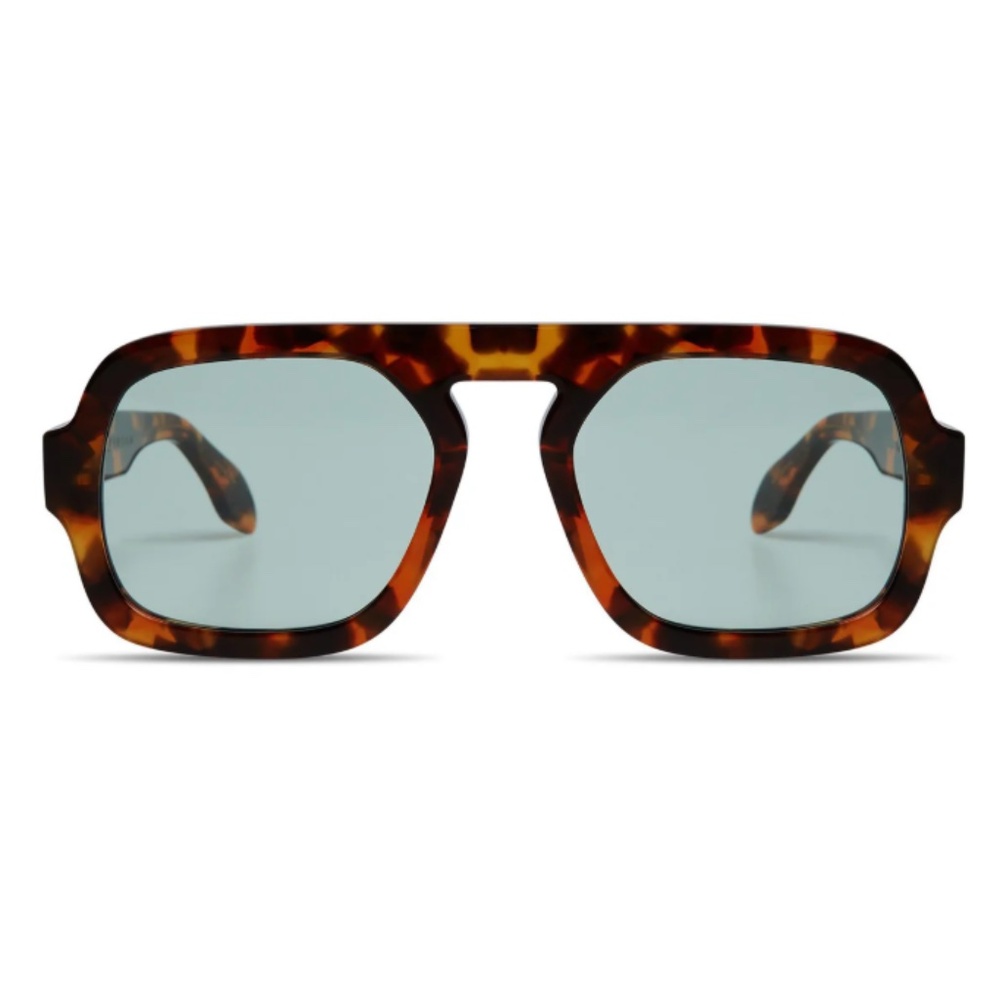 Tortoise Shell Sunglasses with Blue Lenses